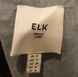 Elk grey-blue 100% linen sleeveless wide leg jumpsuit size 8 Elk preloved second hand clothes 9