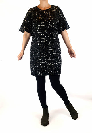 Country Road black print 1/2 sleeve dress size 8 Country Road preloved second hand clothes 3