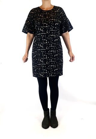 Country Road black print 1/2 sleeve dress size 8 Country Road preloved second hand clothes 4