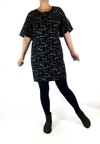 Country Road black print 1/2 sleeve dress size 8 Country Road preloved second hand clothes 5