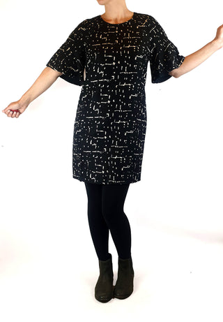Country Road black print 1/2 sleeve dress size 8 Country Road preloved second hand clothes 2