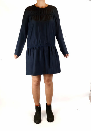 Cos black 100% silk long sleeve dress with bunching detail size S (best fits size 8) Cos preloved second hand clothes 4