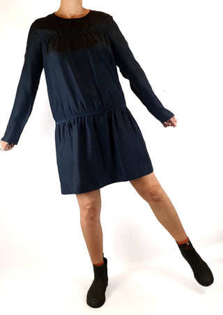 Cos black 100% silk long sleeve dress with bunching detail size S (best fits size 8) Cos preloved second hand clothes 2