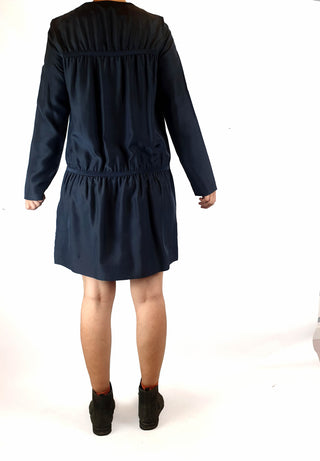 Cos black 100% silk long sleeve dress with bunching detail size S (best fits size 8) Cos preloved second hand clothes 10