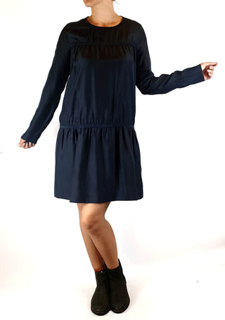 Cos black 100% silk long sleeve dress with bunching detail size S (best fits size 8) Cos preloved second hand clothes 3