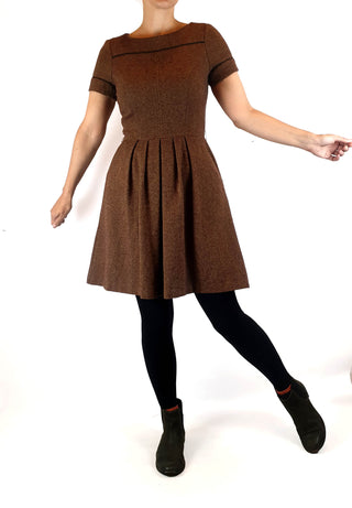 Cue brown wool mix knit dress size 8 Cue preloved second hand clothes 2