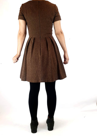 Cue brown wool mix knit dress size 8 Cue preloved second hand clothes 8