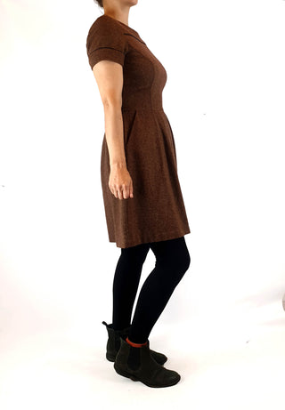 Cue brown wool mix knit dress size 8 Cue preloved second hand clothes 6