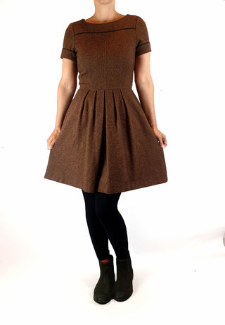 Cue brown wool mix knit dress size 8 Cue preloved second hand clothes 3