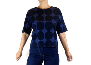 Marimekko x Uniqlo black and purple print top size XXS, fits size 6-8 Uniqlo preloved second hand clothes 2