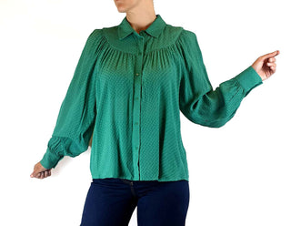 Gorman green "claudette" shirt size 8 (as new wwith tags) Gorman preloved second hand clothes 1