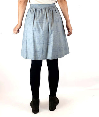 Kumo blue cotton skirt with geometric print and blue buttons size 8 Kumo preloved second hand clothes 7