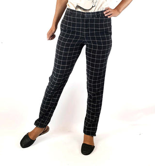 Steven Alan 100% silk black and white check pants size 2, best fits 8 Steven Alan preloved second hand clothes 3