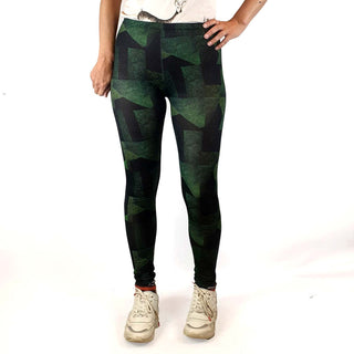 Uptights green-based print yoga tights/leggings Uptights preloved second hand clothes 4