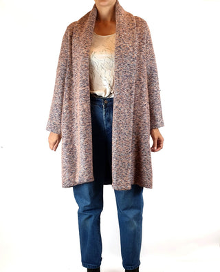 Alpha 60 pink flecked wool mix open style coat size XS (best fits size 8) Alpha 60 preloved second hand clothes 3