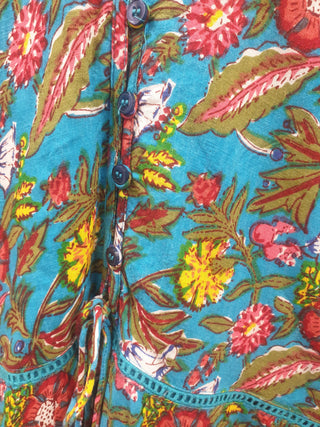 Boom Shankar blue floral print cap sleeve dress size 12 Boom Shankar preloved second hand clothes 11