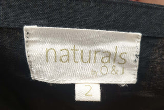 Naturals by O & J black 100% linen long sleeve top size 2 Naturals by O & J preloved second hand clothes 7