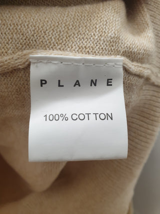 Plane 100% cotton natural coloured knit jumper size M Plane preloved second hand clothes 9