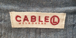 Cable Melbourne blue 100% merino wool knit cardigan / jacket size L (fits 12-14) Cable Melbourne preloved second hand clothes 8