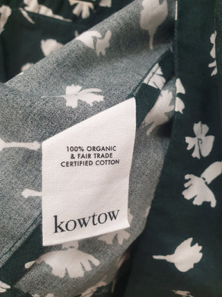 Kowtow green floral print cotton long blazer / jacket size M Kowtow preloved second hand clothes 12