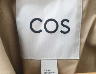 Cos beige classic long cotton trench coat size 40, fits size 12-14 Cos preloved second hand clothes 9