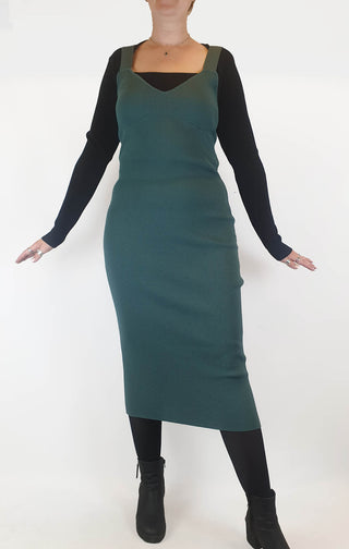 Atmos & Here dark green knit sleeveless dress size 14 Atmos & Here preloved second hand clothes 2
