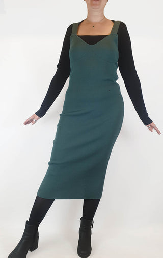 Atmos & Here dark green knit sleeveless dress size 14 Atmos & Here preloved second hand clothes 4