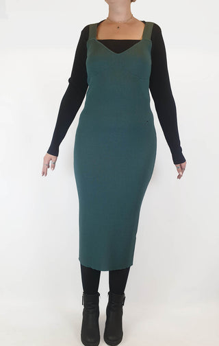Atmos & Here dark green knit sleeveless dress size 14 Atmos & Here preloved second hand clothes 3