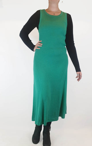 Atmos & Here mid-green knit sleeveless dress size 14 (as new with tags) Atmos & Here preloved second hand clothes 1