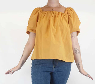 Morrison orange 100% cotton top with generous sleeves size 2, best fits AU 12 Morrison preloved second hand clothes 4