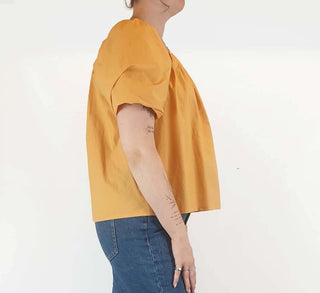 Morrison orange 100% cotton top with generous sleeves size 2, best fits AU 12 Morrison preloved second hand clothes 5
