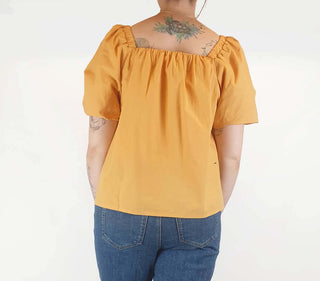 Morrison orange 100% cotton top with generous sleeves size 2, best fits AU 12 Morrison preloved second hand clothes 7