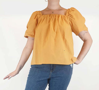 Morrison orange 100% cotton top with generous sleeves size 2, best fits AU 12 Morrison preloved second hand clothes 3