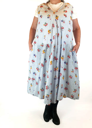 Little Tienda striped floral print maxi dress fits size 16-18 Little Tienda preloved second hand clothes 4
