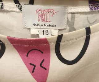 Pretty Parcel white top with colourful lights print size 18 Pretty Parcel preloved second hand clothes 7