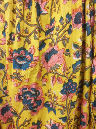 Little Tienda yellow floral print long sleeve maxi dress fits size 16-18 Little Tienda preloved second hand clothes 9