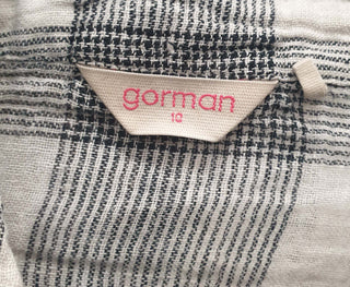 Gorman black and white check linen shirt size 10 Gorman preloved second hand clothes 7