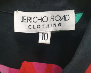 Jericho Road black oversized shirt with colourful sea creature print size 10 Jericho Road preloved second hand clothes 7