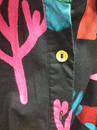 Jericho Road black oversized shirt with colourful sea creature print size 10 Jericho Road preloved second hand clothes 11