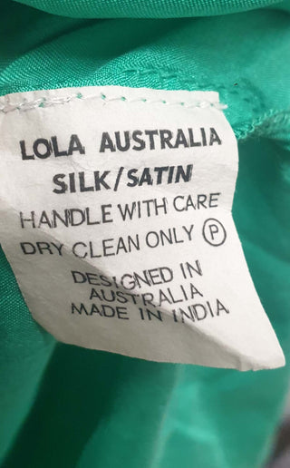 Lola Australia emerald green silk mix long sleeve dress size 10 Lola Australia preloved second hand clothes 10