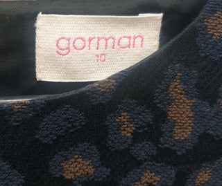 Gorman black dress with understated animal print size 10 Gorman preloved secondhand 7