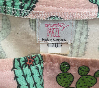 Pretty Parcel pink dress with cactus print size 10 Pretty Parcel preloved second hand clothes 8