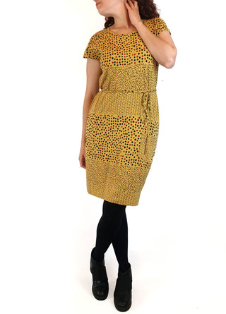 Marimekko mustard print sleeveless dress size S Marimekko preloved second hand clothes 1
