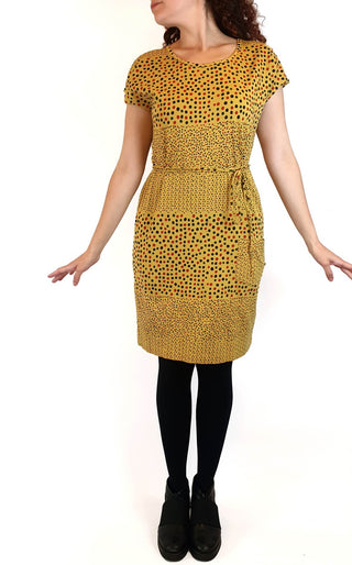 Marimekko mustard print sleeveless dress size S Marimekko preloved second hand clothes 2