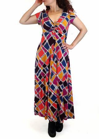 Leona Edminston colourful short sleeve dress size 1, best fits size 10 Leona Edminston preloved second hand clothes 1