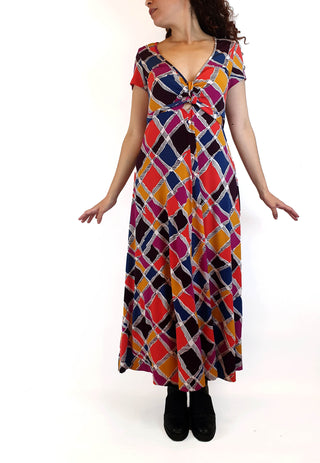 Leona Edminston colourful short sleeve dress size 1, best fits size 10 Leona Edminston preloved second hand clothes 2