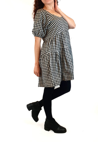Handmade black and white gingham print dress fits size 10 Unknown preloved second hand clothes 5