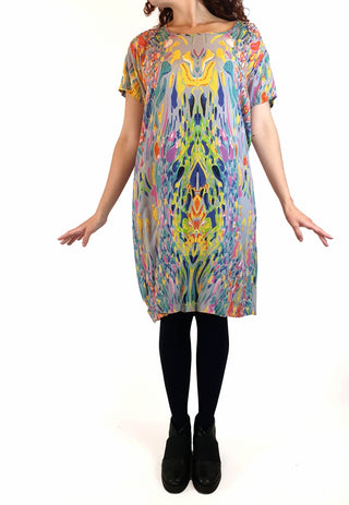 Elm colourful print dress size 10 Elm preloved second hand clothes 2