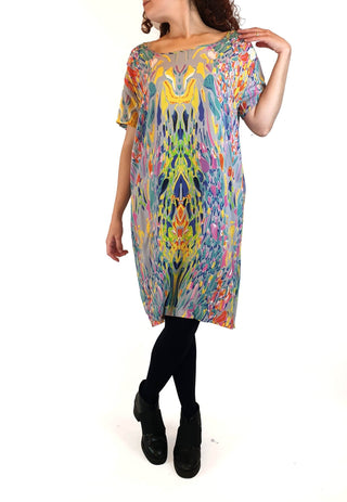 Elm colourful print dress size 10 Elm preloved second hand clothes 1