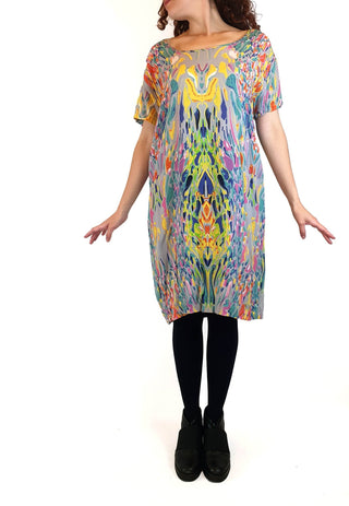 Elm colourful print dress size 10 Elm preloved second hand clothes 3